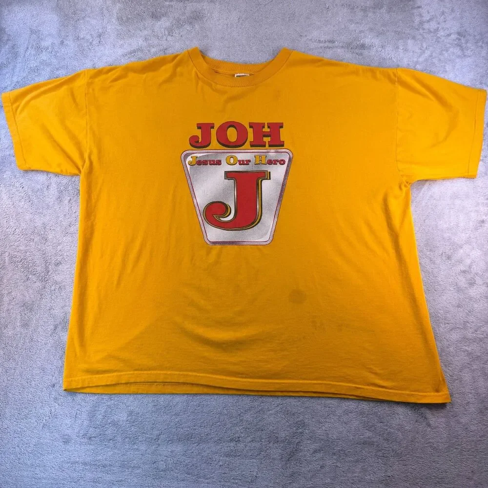 Jesus Our Hero JOH Christian Graphic T Shirt XXL Fruit of the Loom
